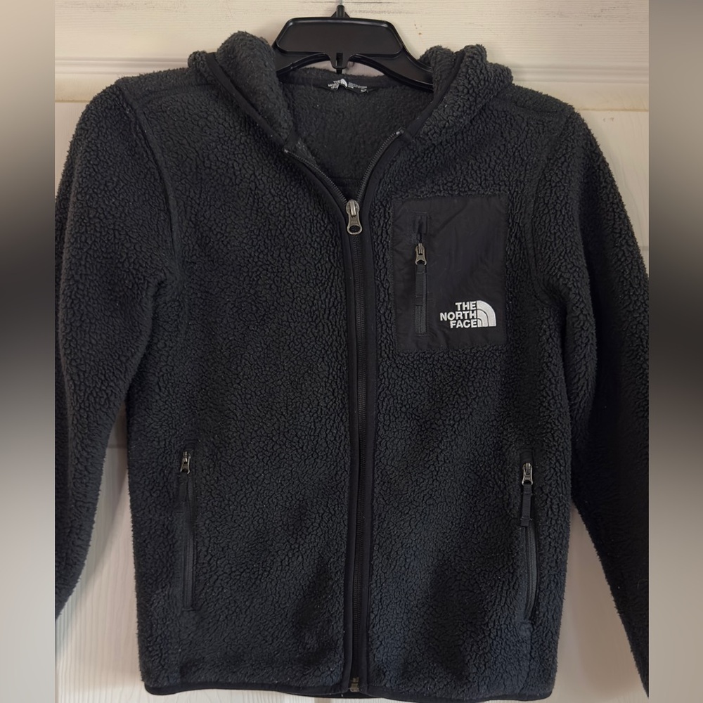 EUC The North Face Kids Sherpa Hoodie‎ - Black Size M